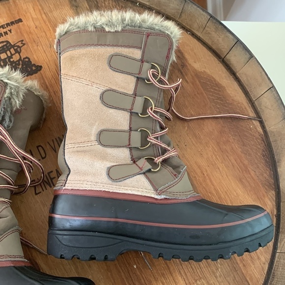 Khombu | North Star Thermolite Faux Fur /Leather / Manmade Winter Duck Boots 6M - Picture 11 of 17